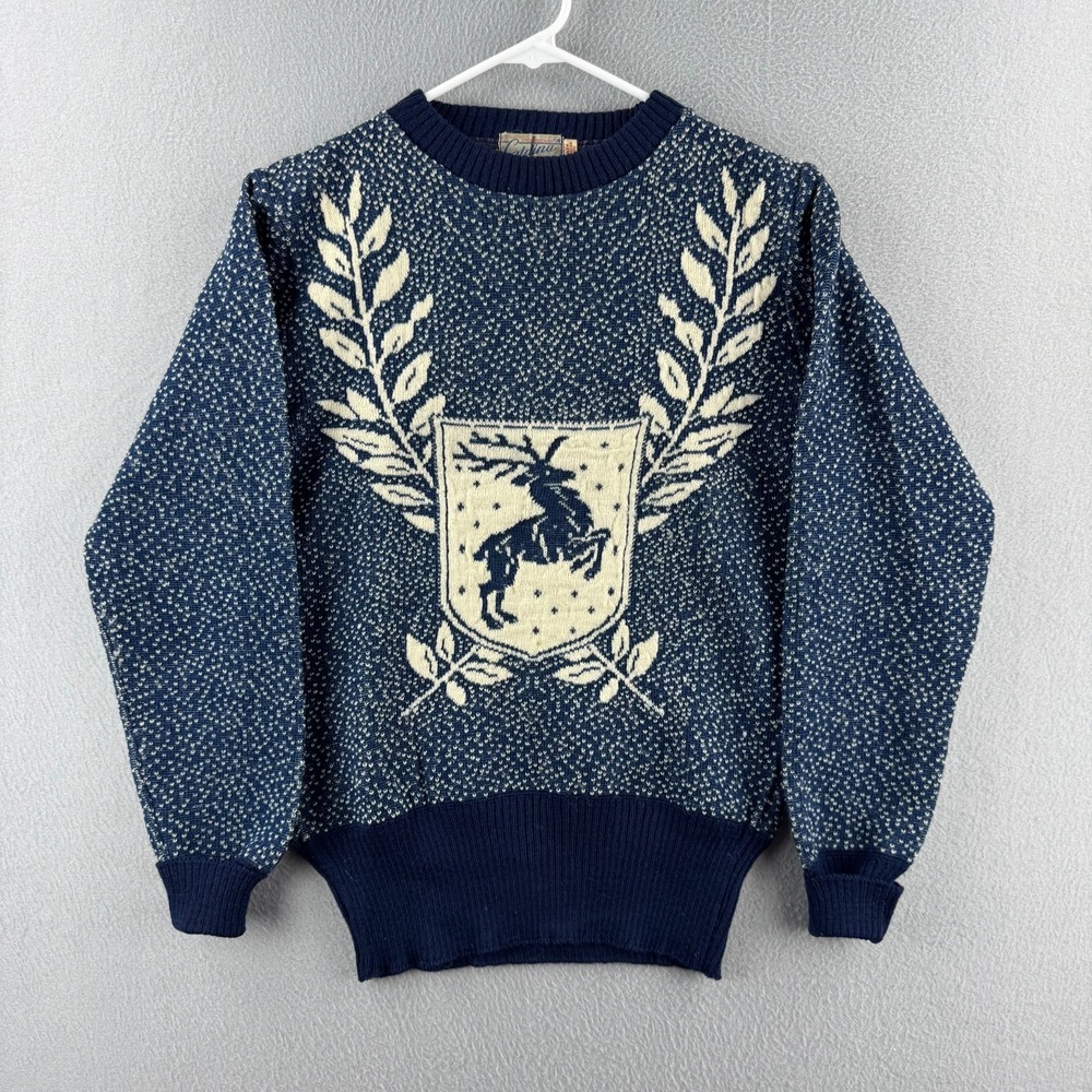 Vintage 60s Sweater Womens Small Knit Catalina Holywood Crewneck Wool Acrylic
